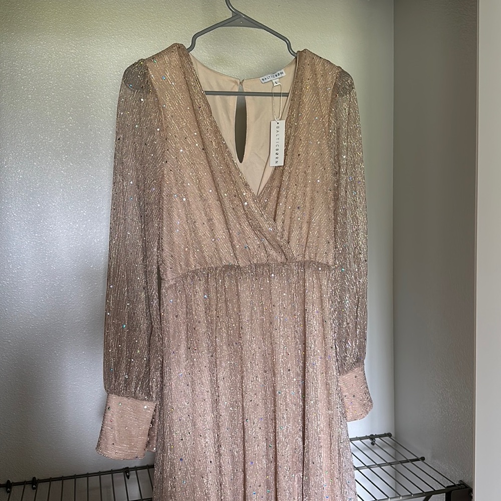 NWT Baltic Born Blush Sequin Maxi Dress